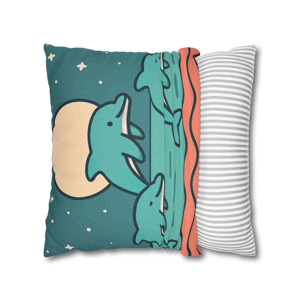 Moonlight Dolphin Parade trendy patterned pillow cases
