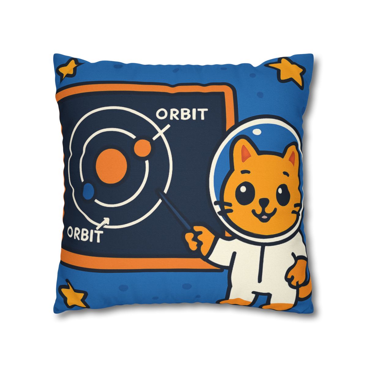 Comet Classroom Cat And The Orbit Chalkboard stylish decorative pillowcases