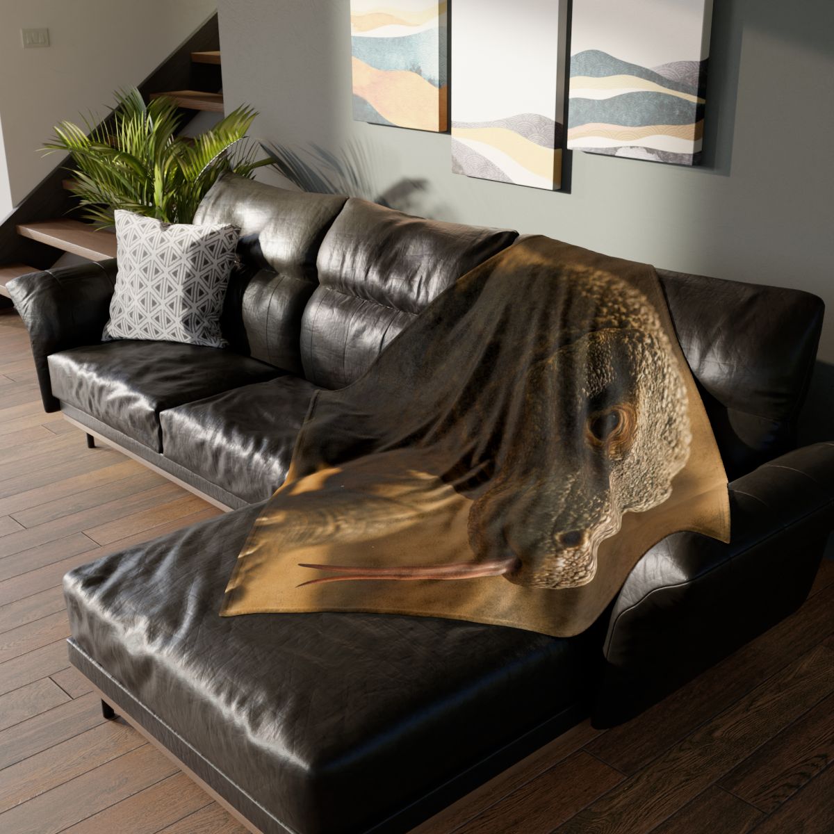Ancient Sentinel Komodo Dragon custom blankets