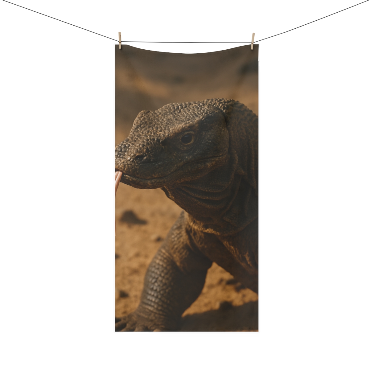 Ancient Sentinel Komodo Dragon personalized bath towels