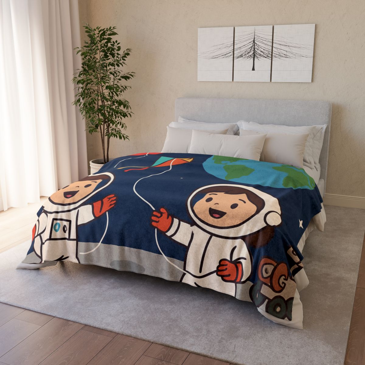 Kite Festival On The Moon decorative home blankets