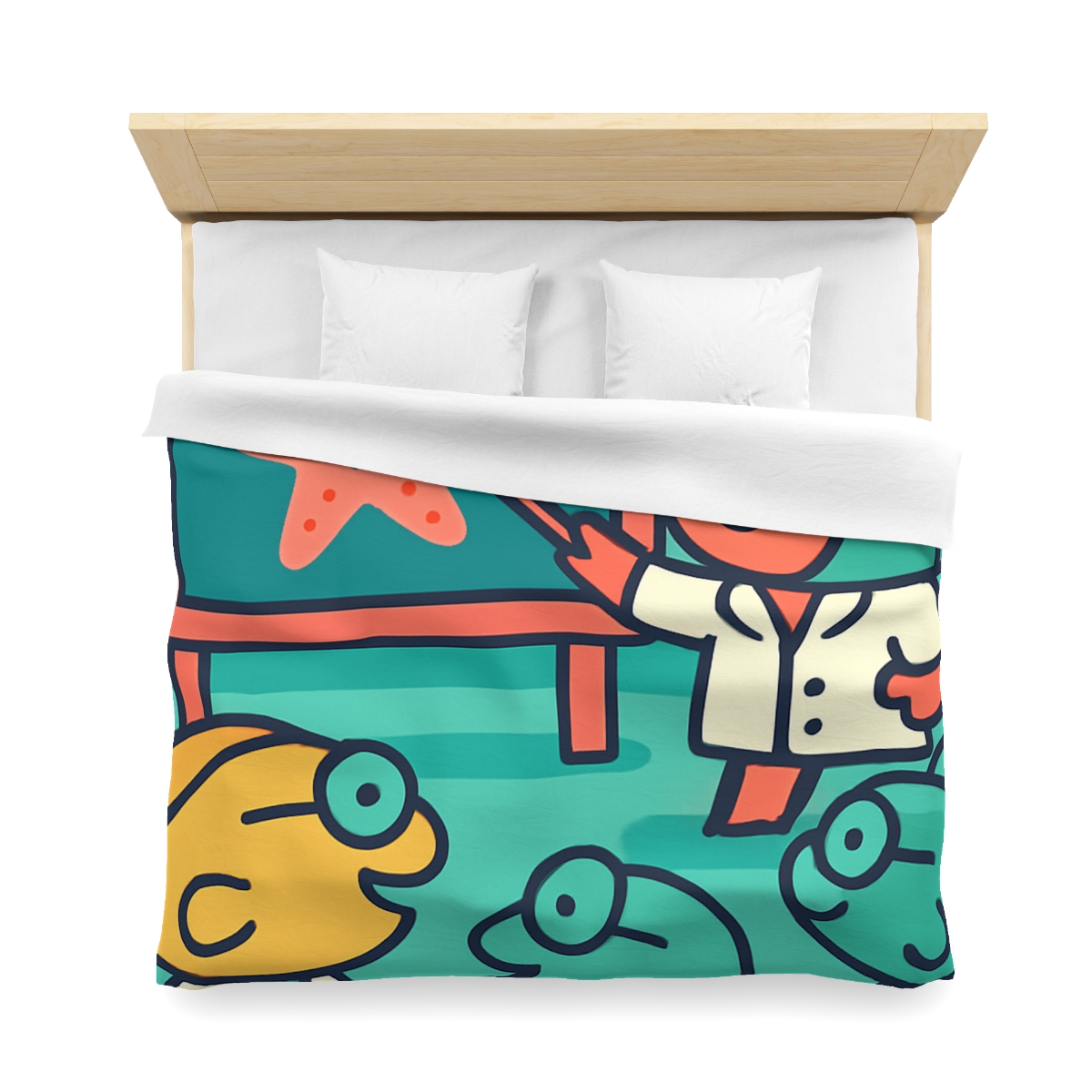 Coral School Of Scientists designer printed duvets