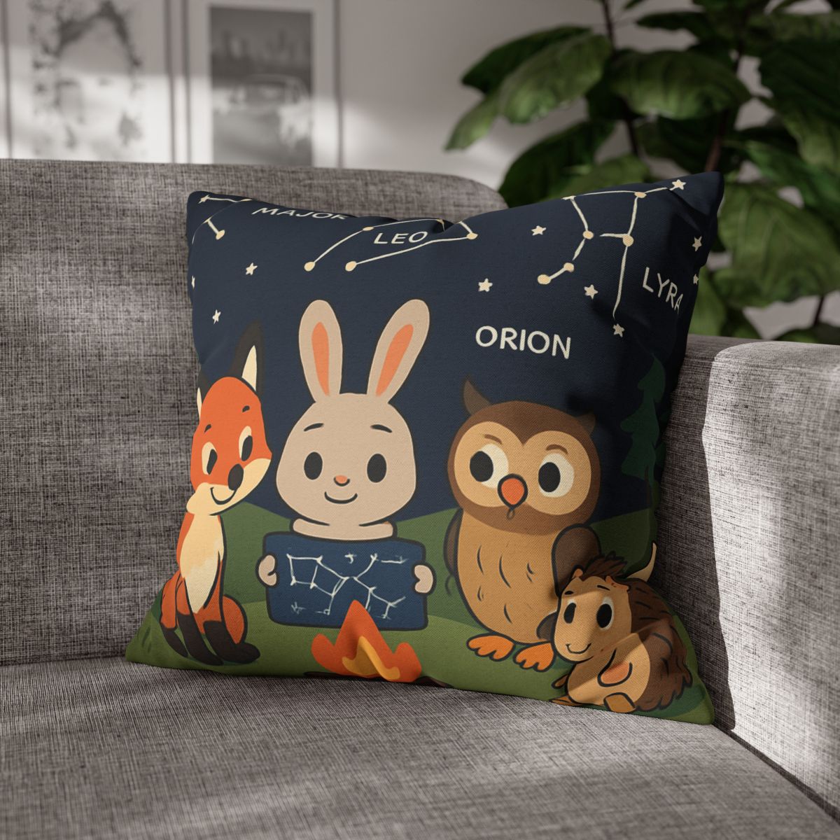 Constellation Campfire Critters comfortable bedding pillow covers