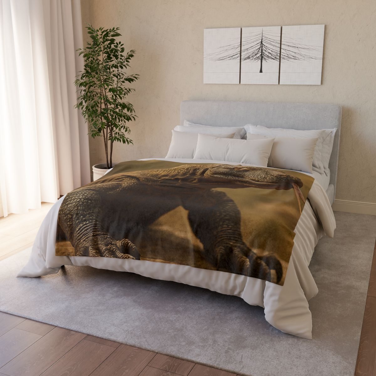 Ancient Sentinel Komodo Dragon decorative home blankets