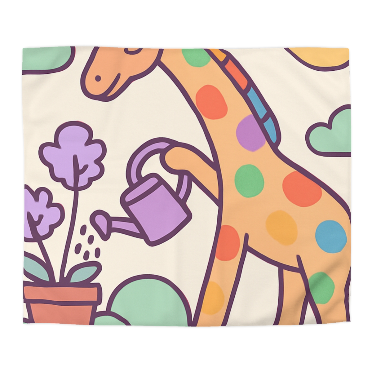 Cloud Garden With Rainbow Giraffe warm winter duvets