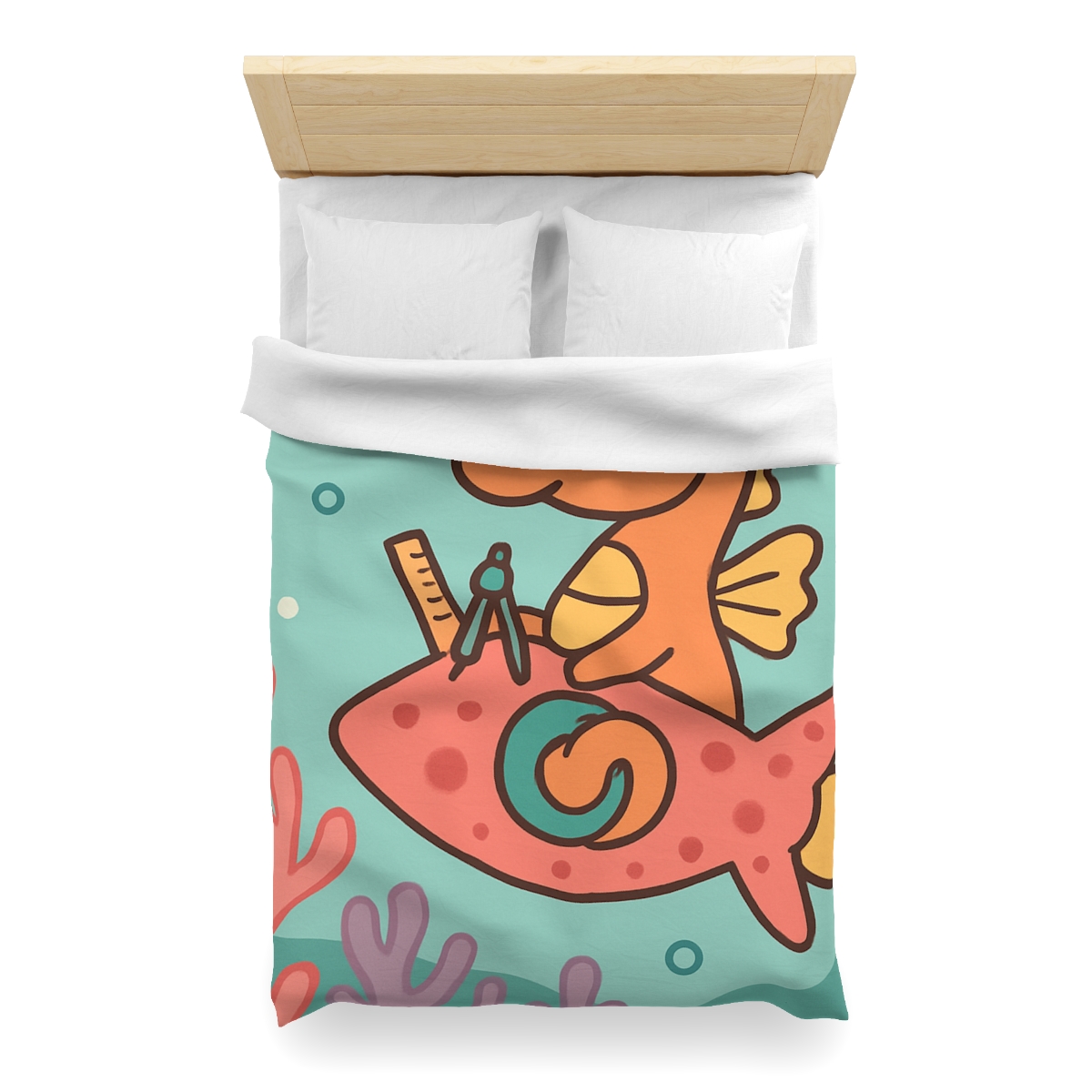Coral Rocket Seahorse trendy bedroom duvets