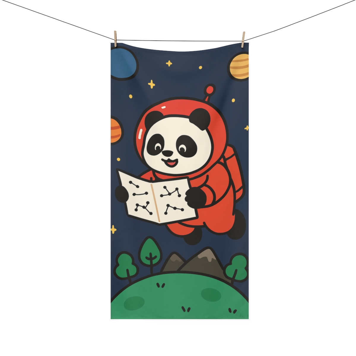 Rocket Panda Planet Explorer soft cotton towels