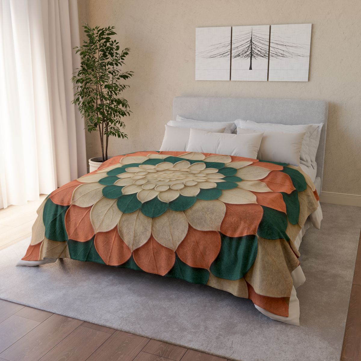 Petal Halo Mosaic trendy patterned blankets