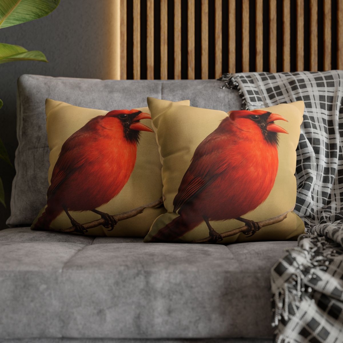 Crimson Hymn Cardinal designer print pillow cases