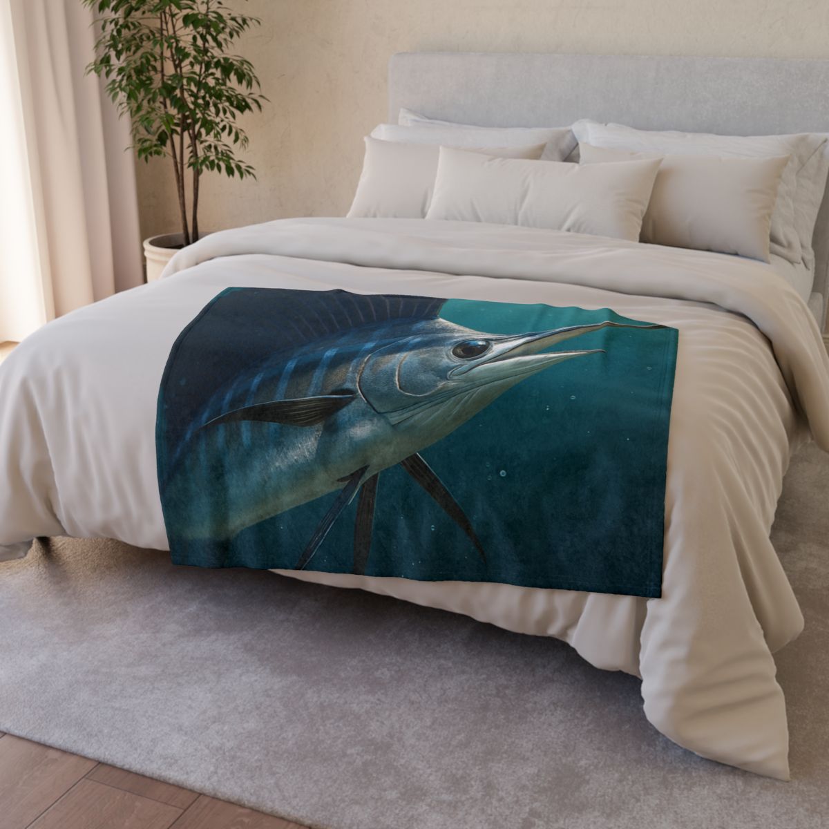 Nebula Flash Sailfish stylish throw blankets
