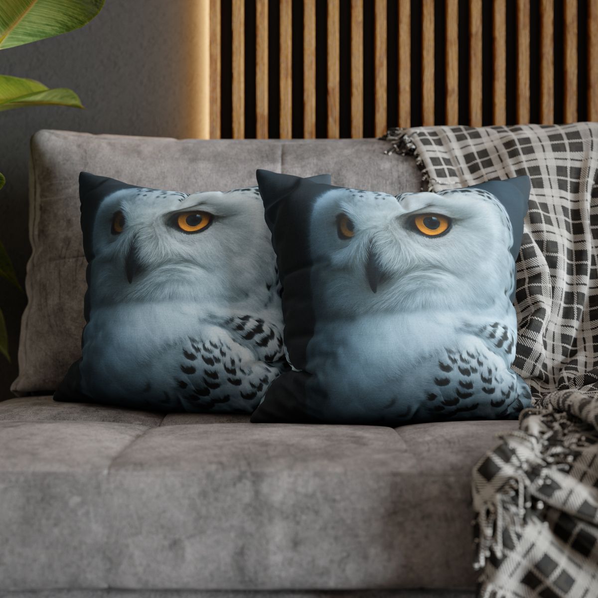 Midnight Watch Snowy Owl personalized pillow covers