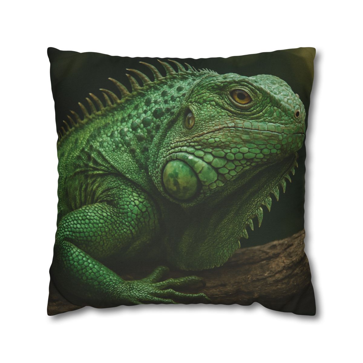 Verdant Gaze Green Iguana comfortable bedding pillow covers