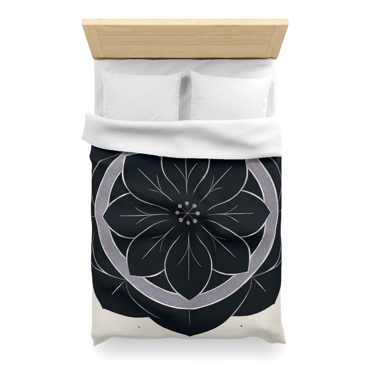 Petal Orbit Rosette designer printed duvets