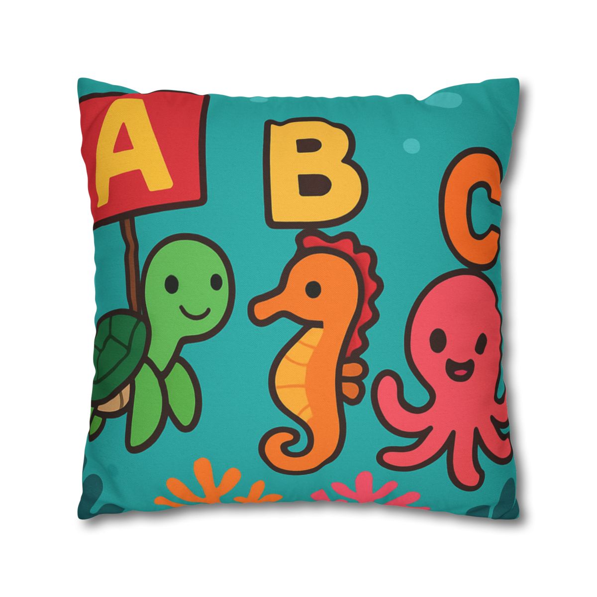 Coral Reef Alphabet Parade soft cotton pillow cases
