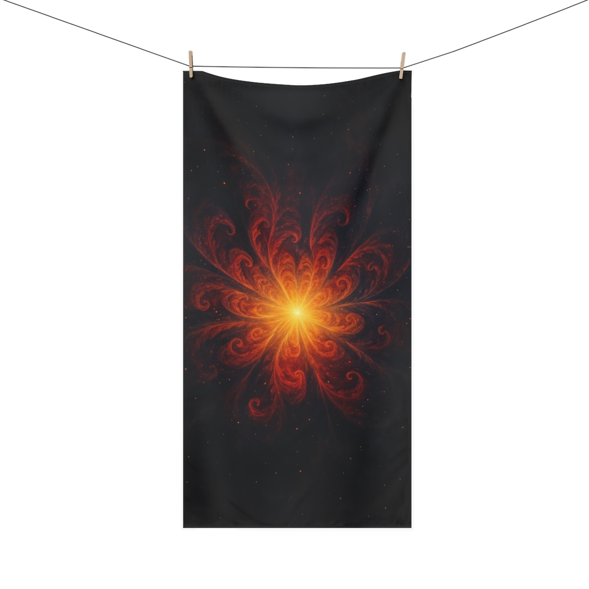 Celestial Fractal Bloom stylish beach towels