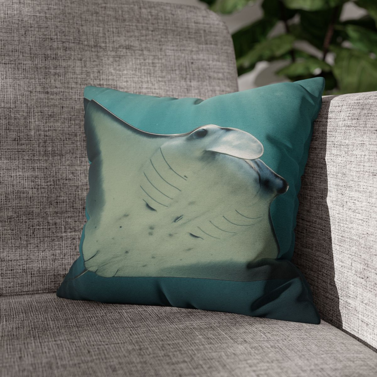Celestial Glide Reef Manta Ray stylish decorative pillowcases