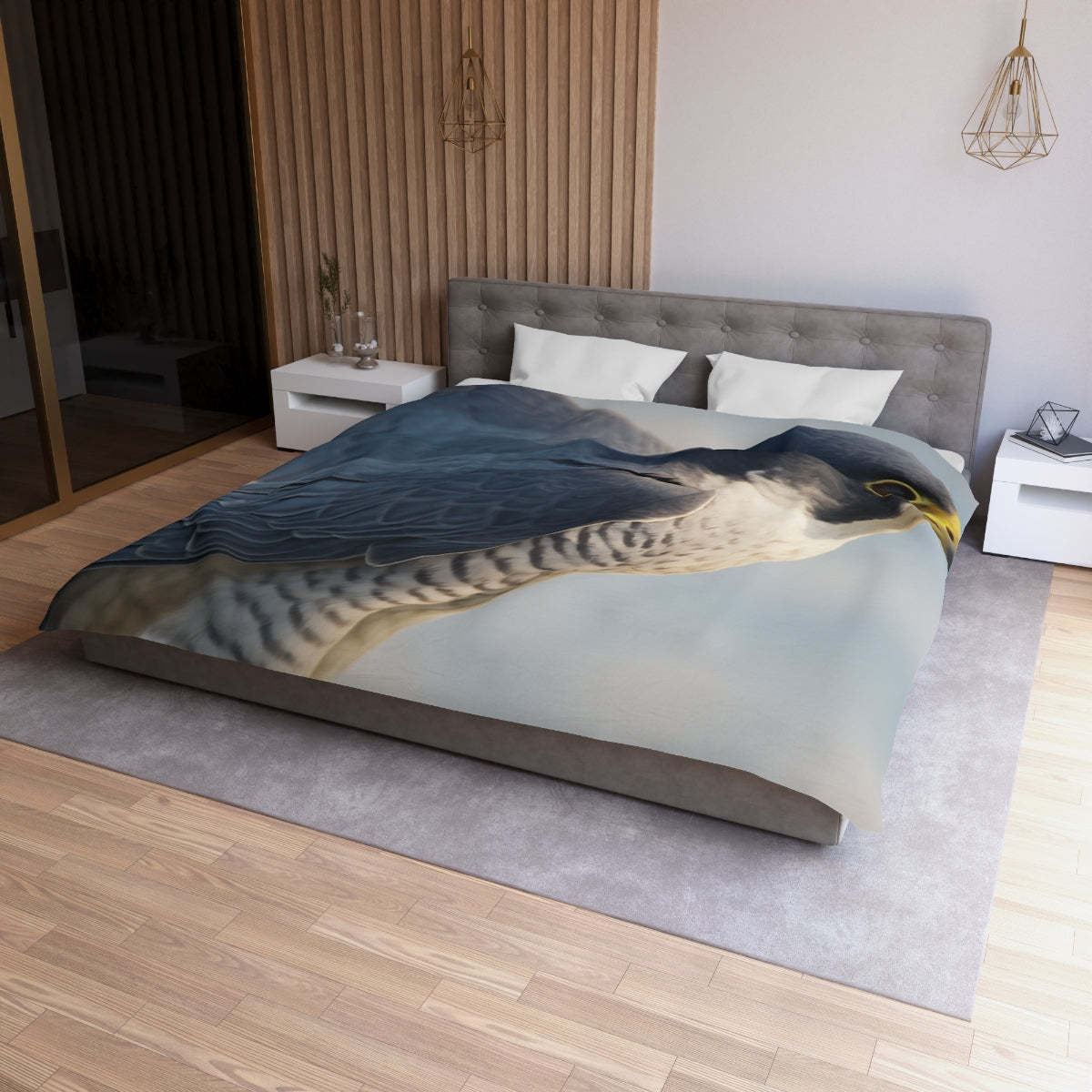 Celestial Glider Peregrine Falcon Duvet