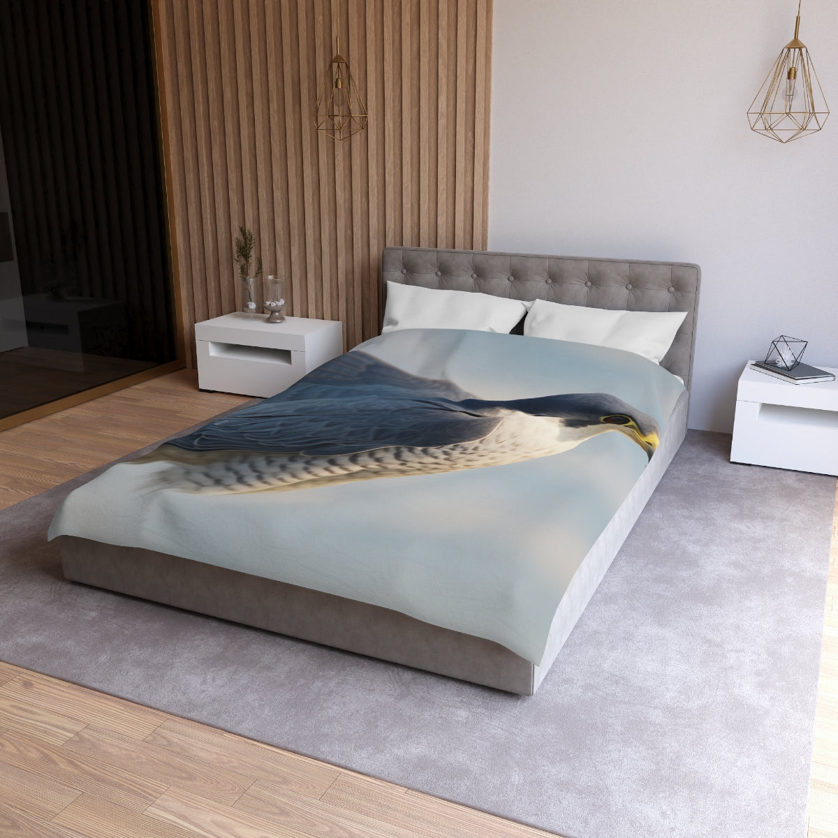 Celestial Glider Peregrine Falcon Duvet