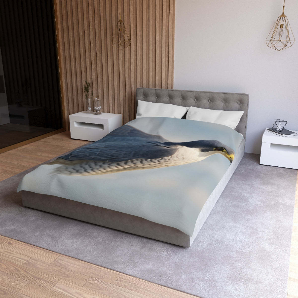 Celestial Glider Peregrine Falcon Duvet