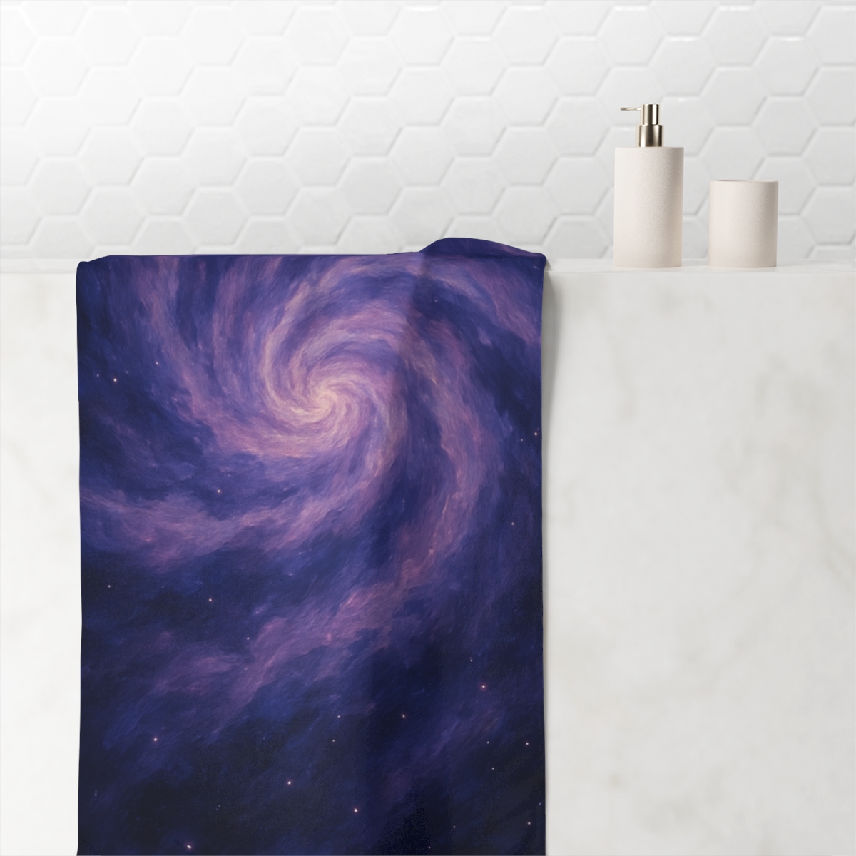 Celestial Nebula Whirl custom towels