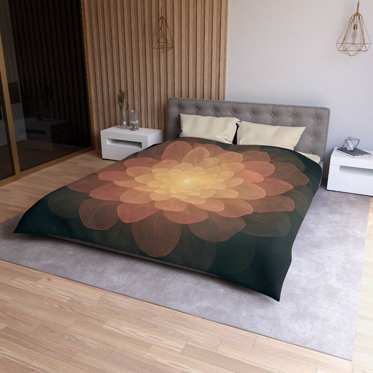 Celestial Petal Halo personalized bedding duvets