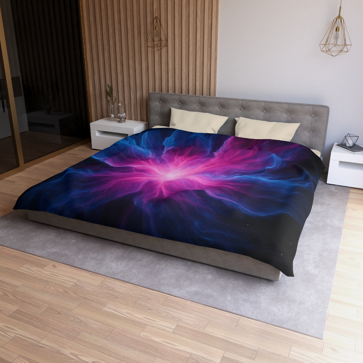 Celestial Plasma Bloom personalized bedding duvets