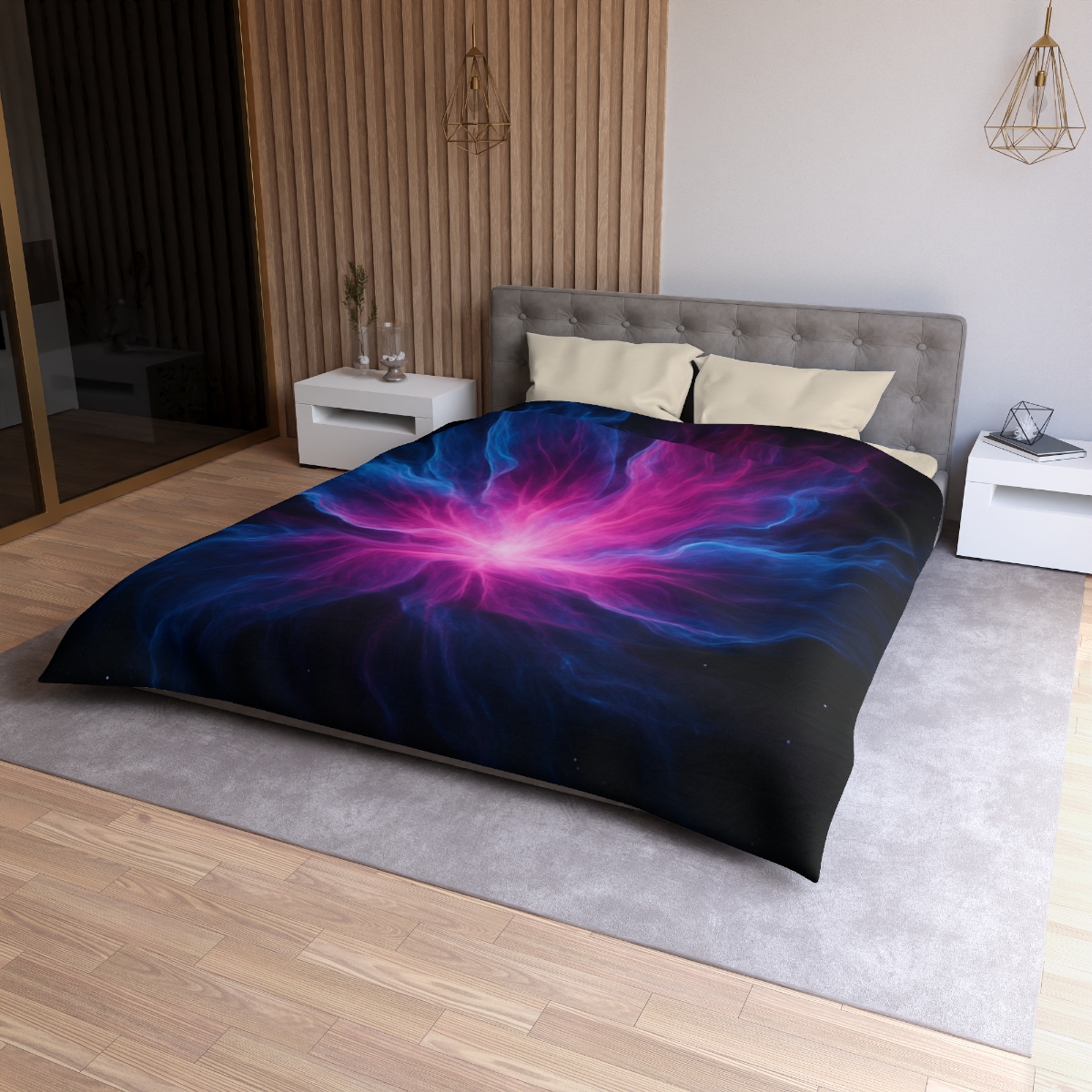 Celestial Plasma Bloom personalized bedding duvets