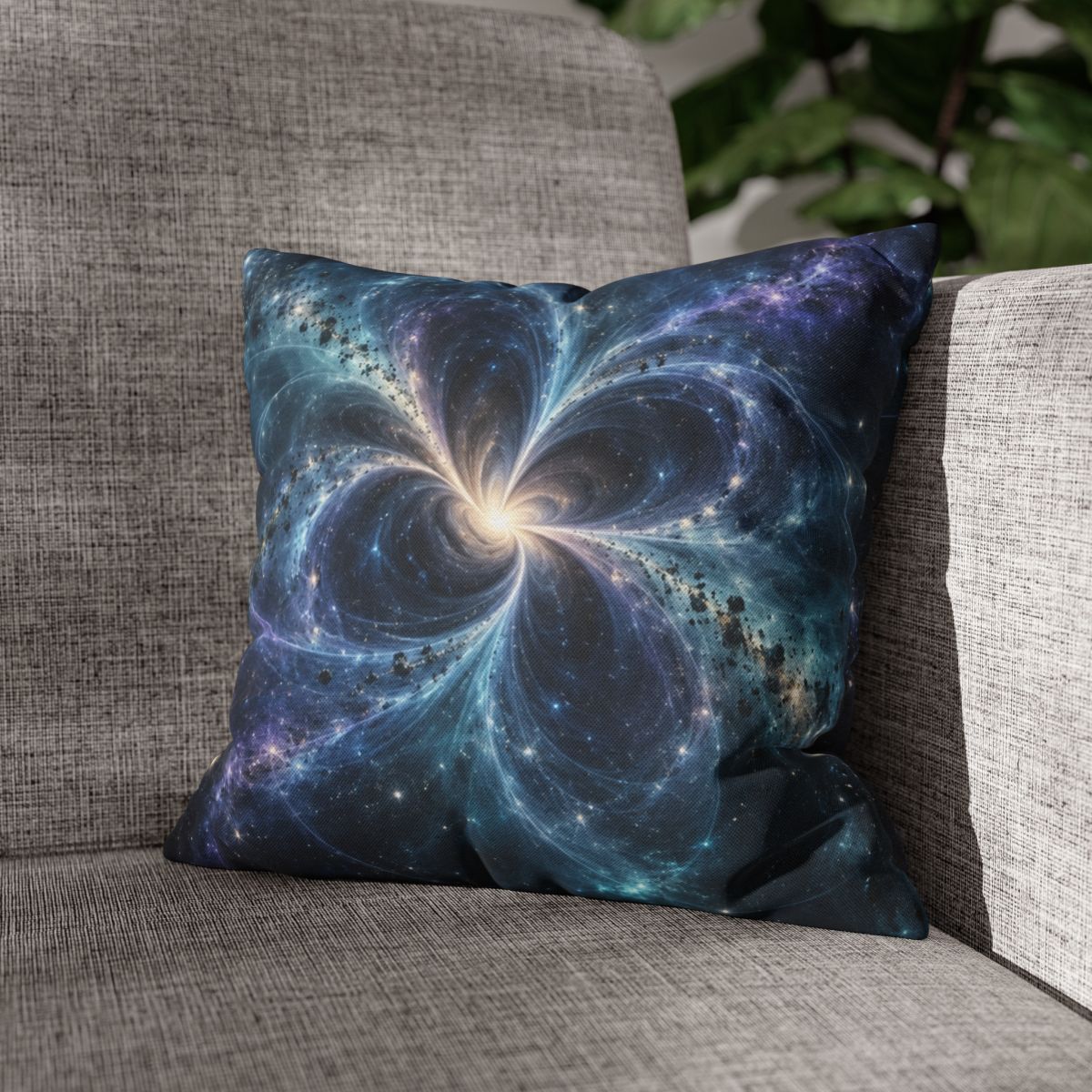 Cerulean Spacetime Bloom personalized pillow covers [AI-f45e7d83-ced0c033a4df]