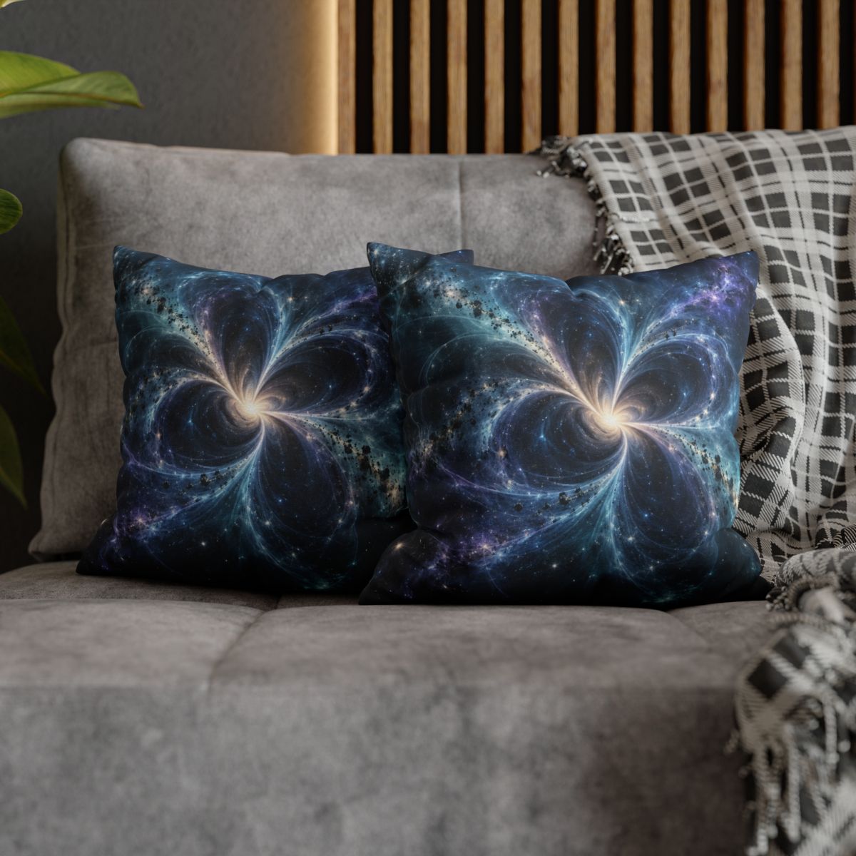Cerulean Spacetime Bloom personalized pillow covers [AI-f45e7d83-822c120cc940]