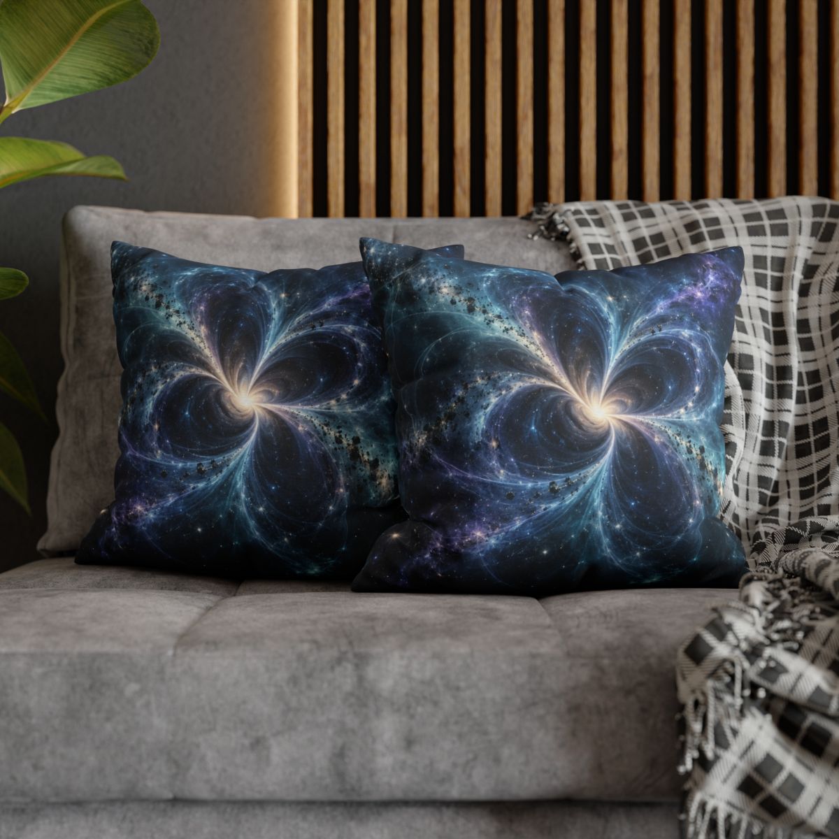 Cerulean Spacetime Bloom personalized pillow covers [AI-f45e7d83-81be9bec32f6]