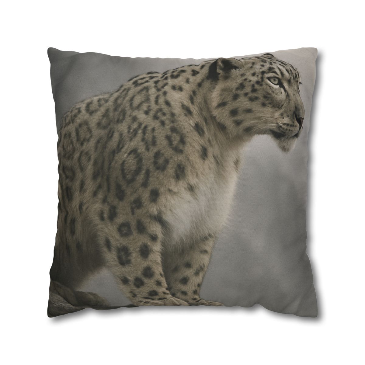 Silent Sentinel Snow Leopard designer print pillow cases