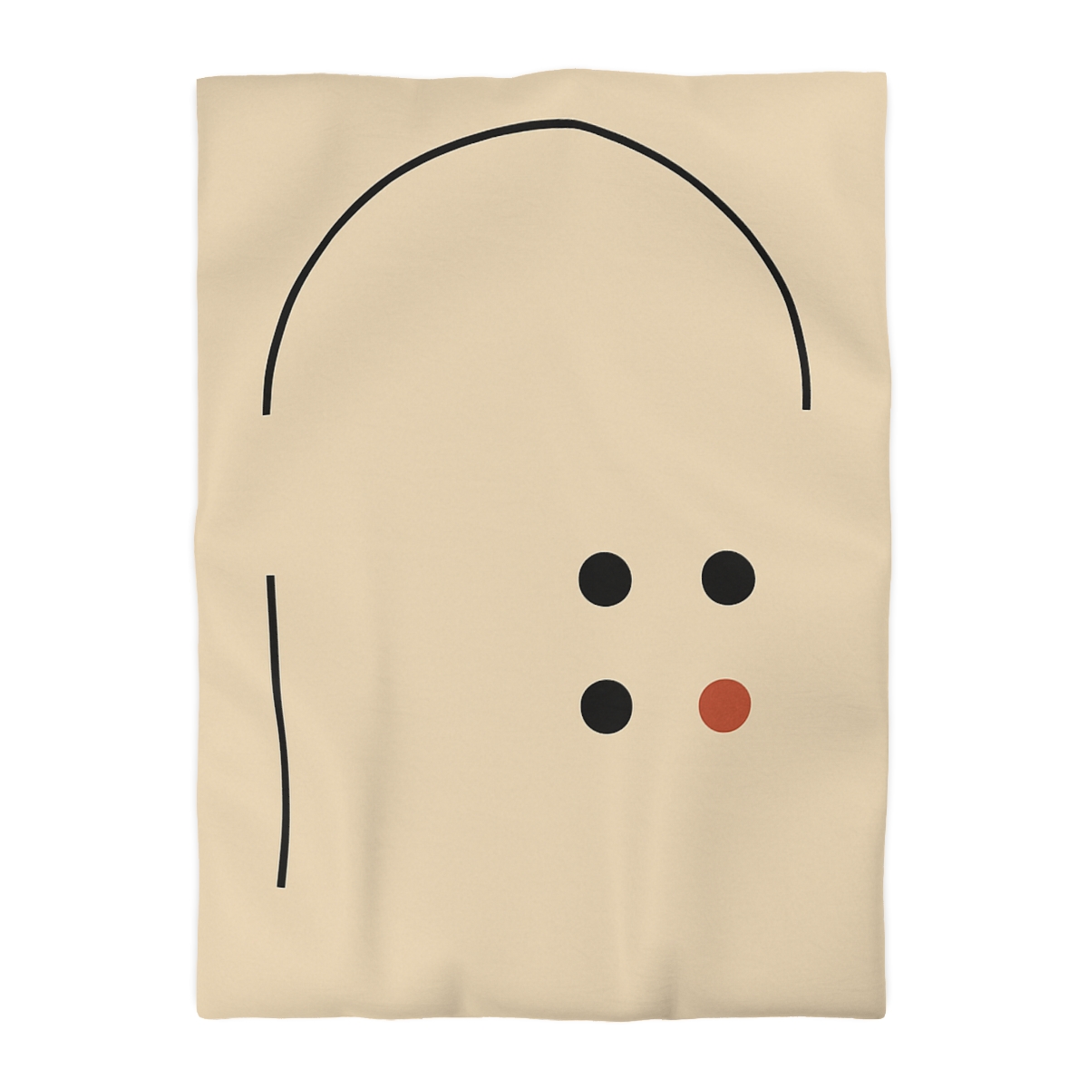 Partial Arc Window Over Dot Grid soft comforter duvets