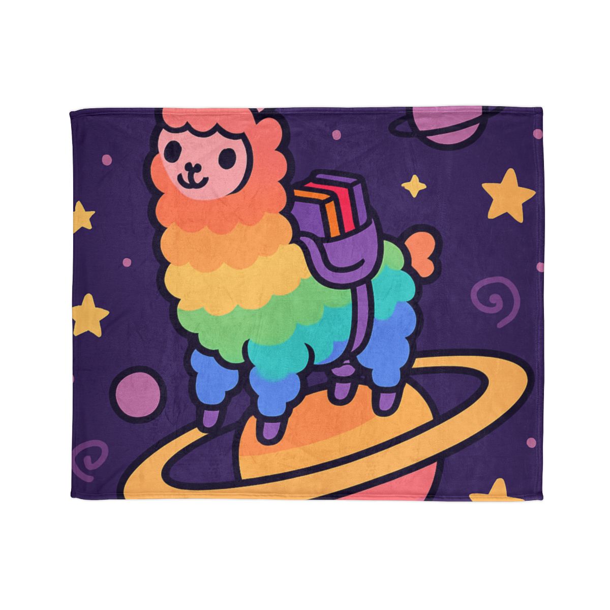 Galaxy Riding Rainbow Llama warm winter blankets