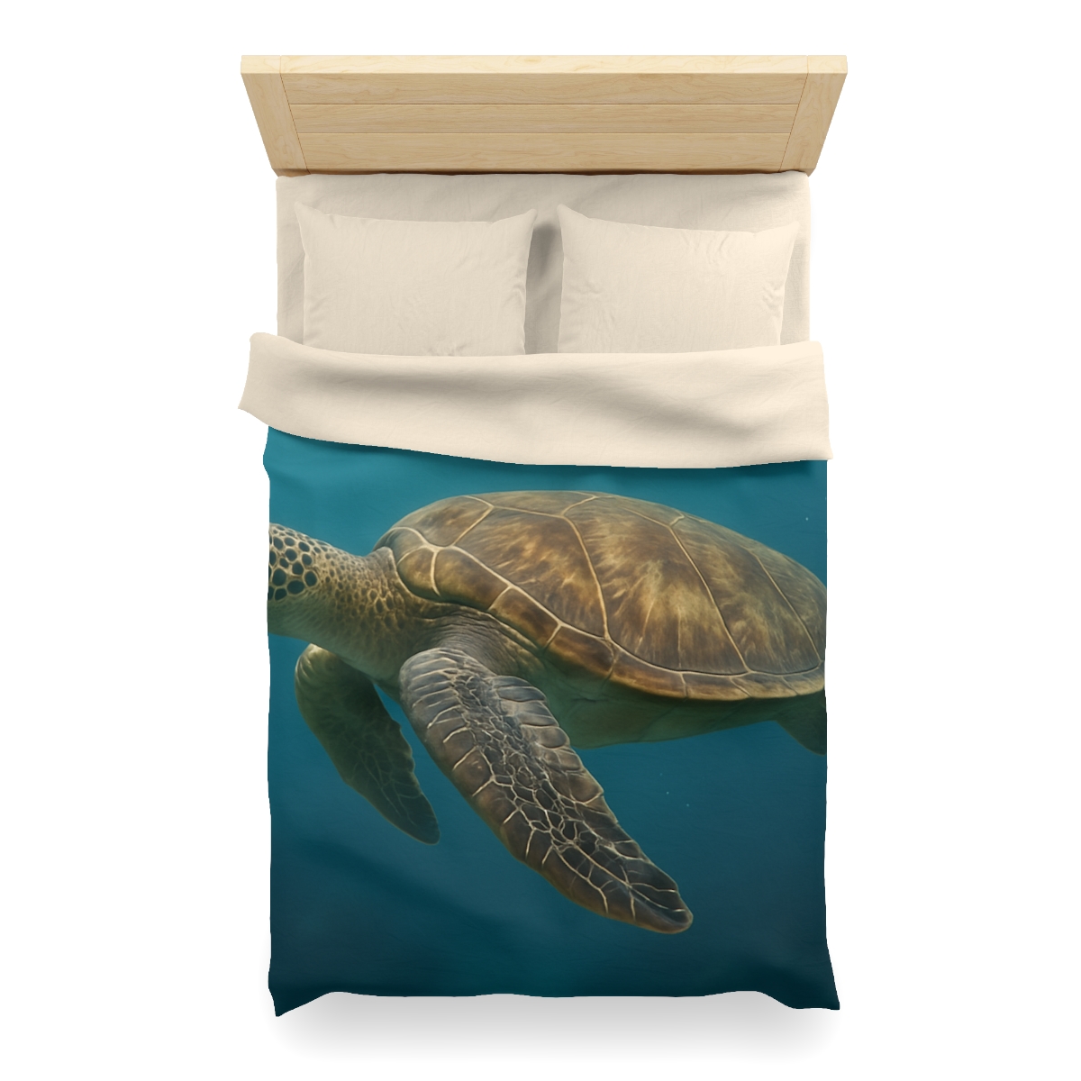 Emerald Drift Green Sea Turtle warm winter duvets