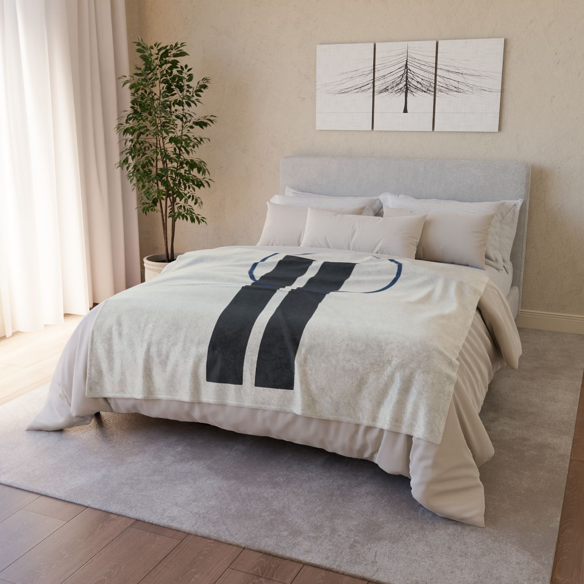 Split Column And Orbiting Ring soft fleece blankets