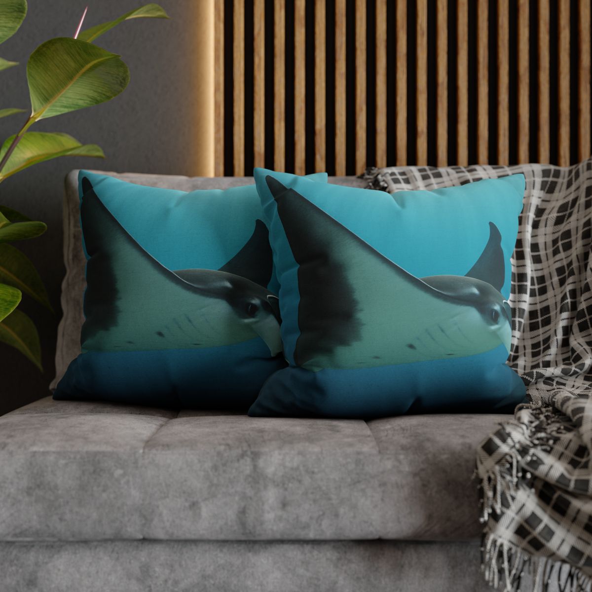 Tidal Wings Reef Manta Ray unique gift pillow cases