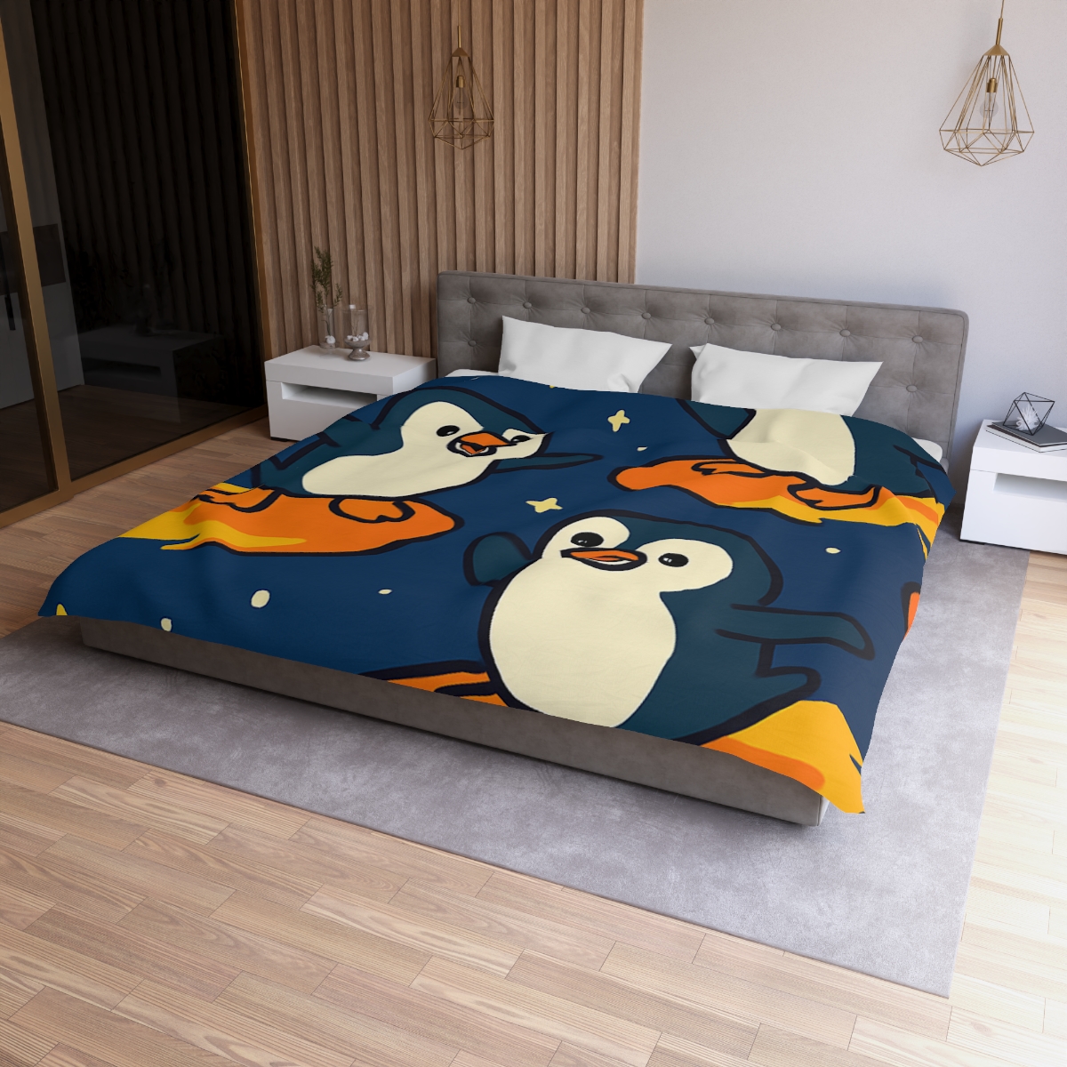 Comet Surfing Penguin Patrol trendy bedroom duvets