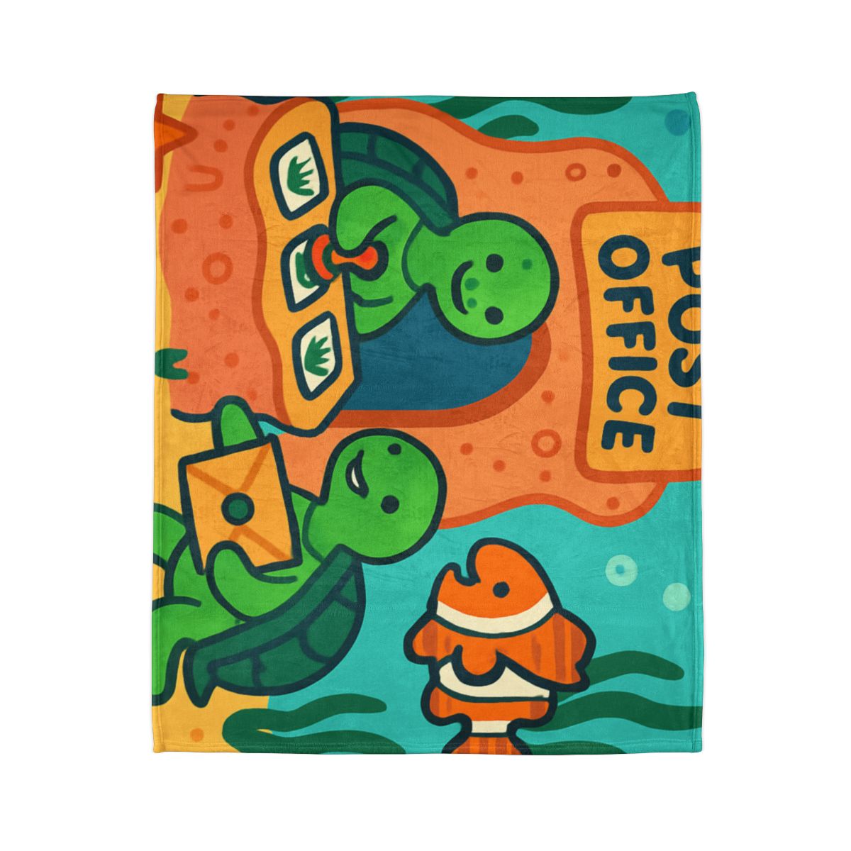 Coral Reef Post Office Run By Sea Turtles custom blankets