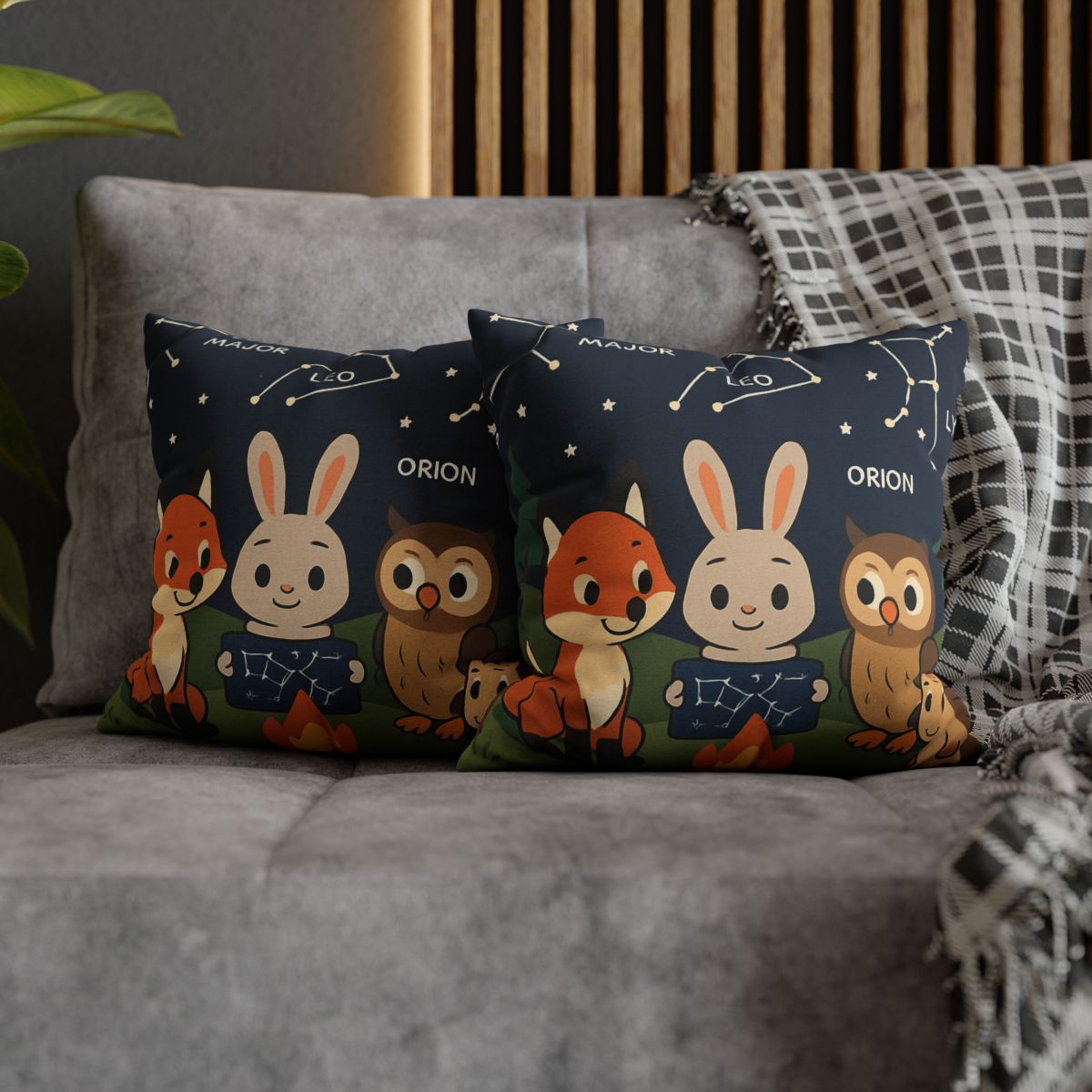 Constellation Campfire Critters comfortable bedding pillow covers