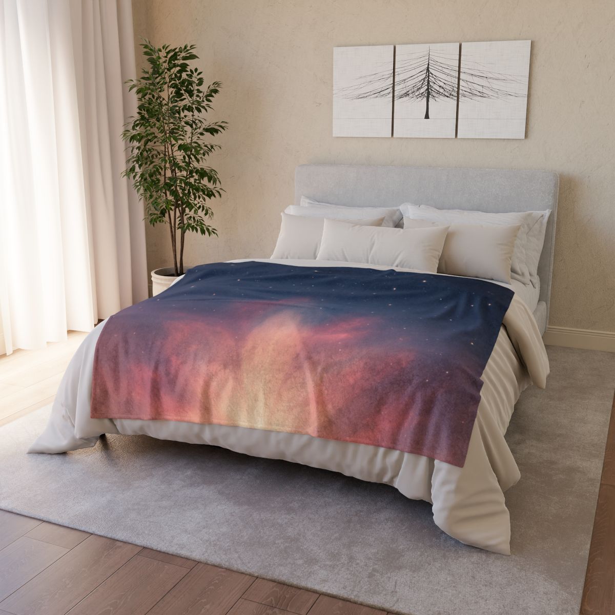 Starlit Horizon Bloom personalized cozy blankets