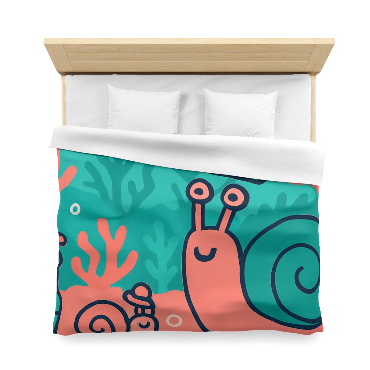 Coral City Snail Parade trendy bedroom duvets