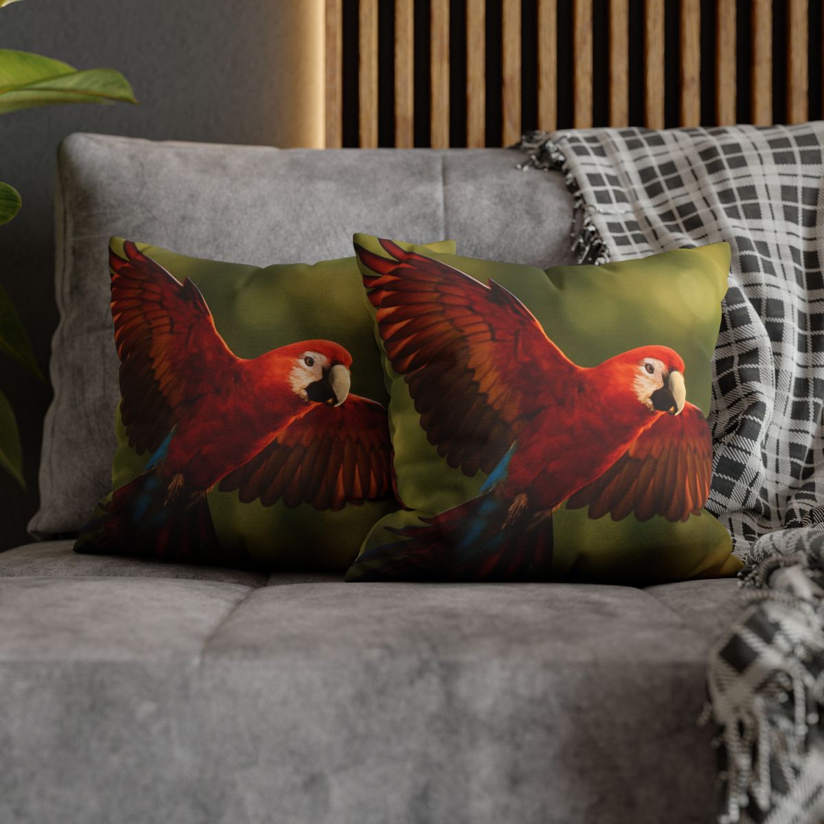 Scarlet Arc Macaw In Flight trendy patterned pillow cases