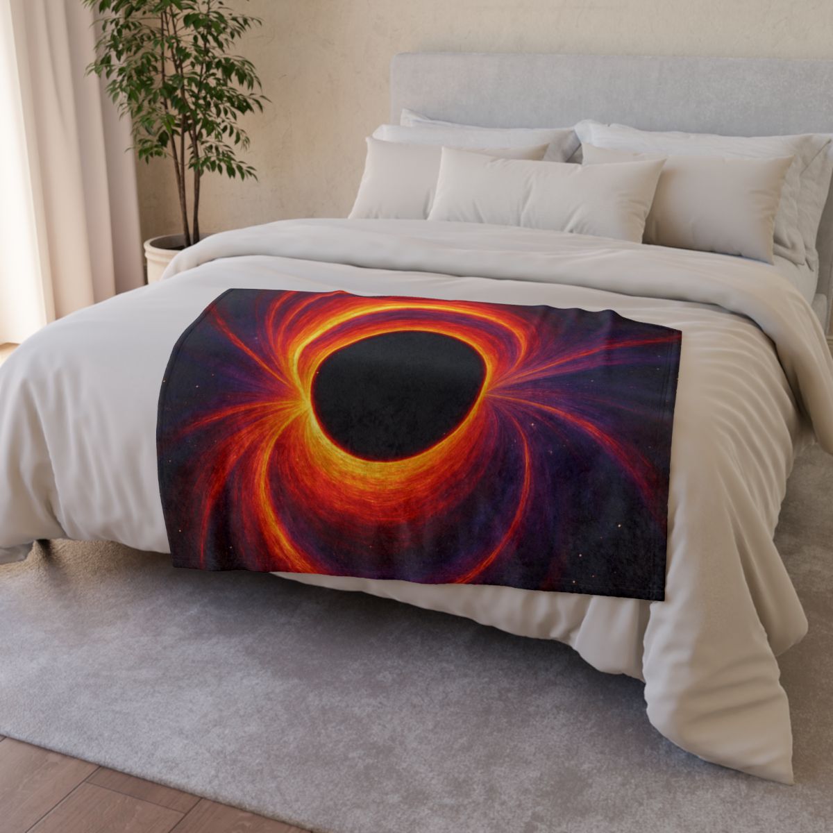 Gravitational Halo Bloom stylish throw blankets
