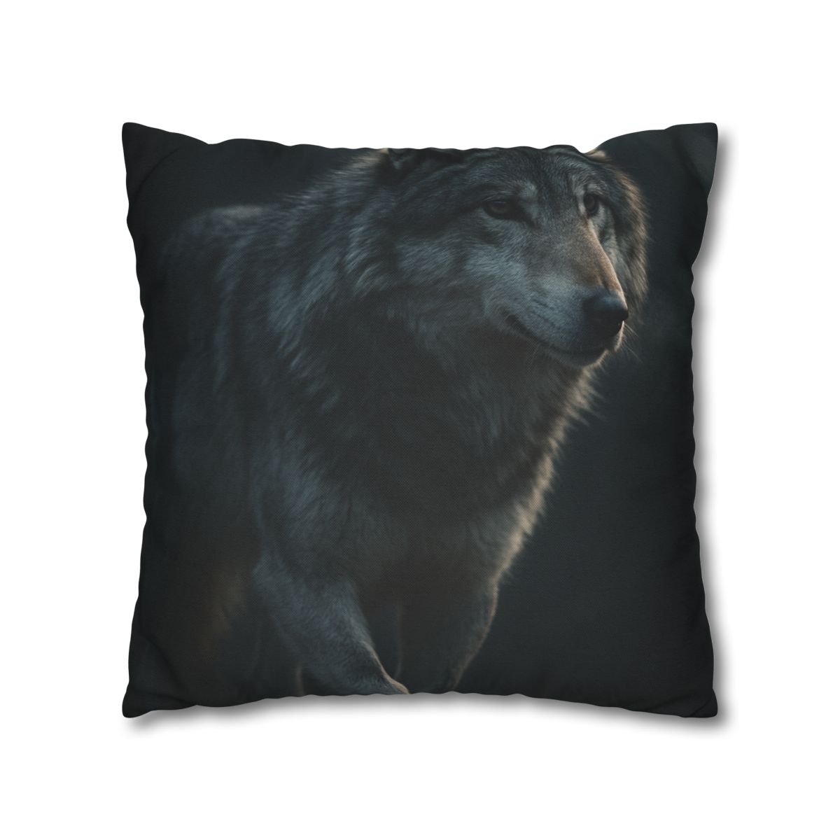 Moonlit Sentinel Gray Wolf personalized pillow covers