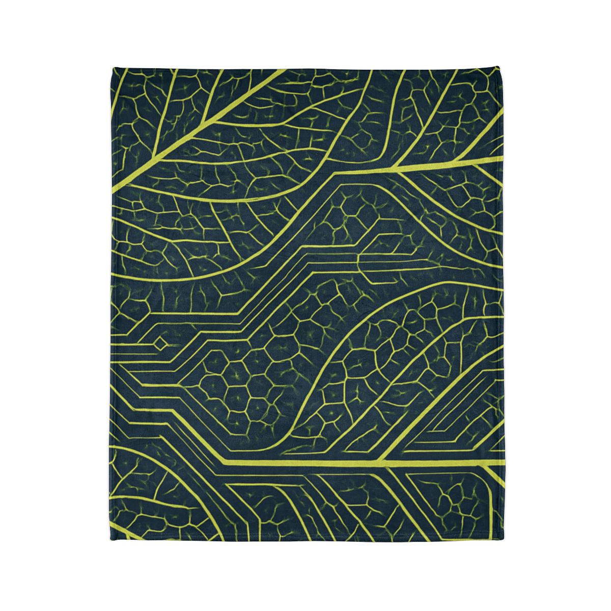 Leaf Vein Circuit Mosaic designer printed blankets