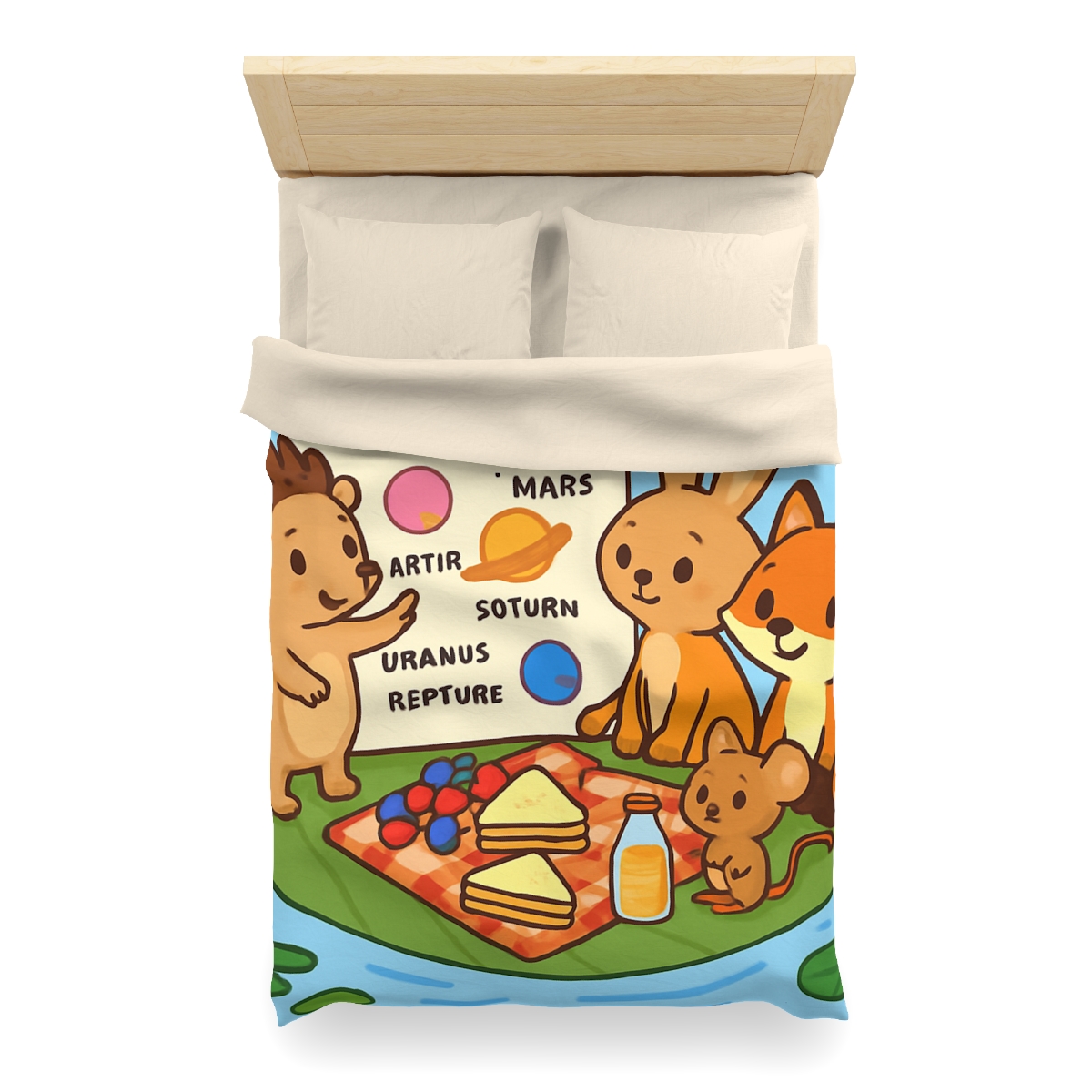 Solar System Picnic On A Floating Leaf stylish duvet covers