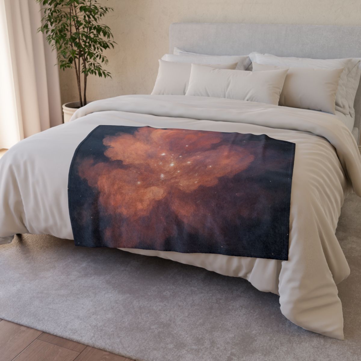 Celestial Dust Bloom decorative home blankets