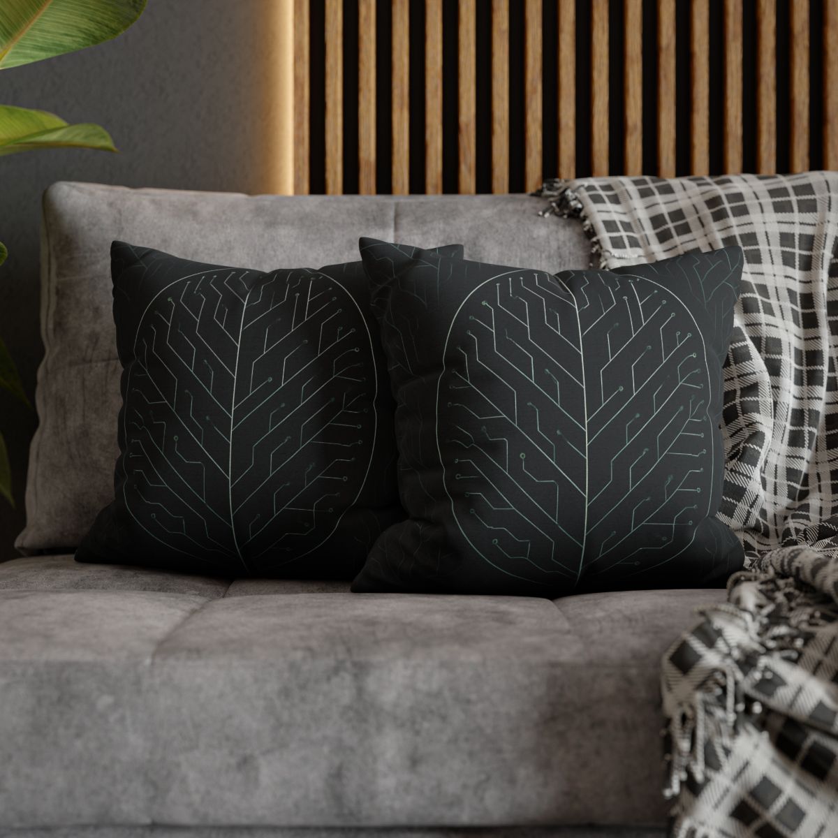 Leaf Vein Circuitry custom pillow cases