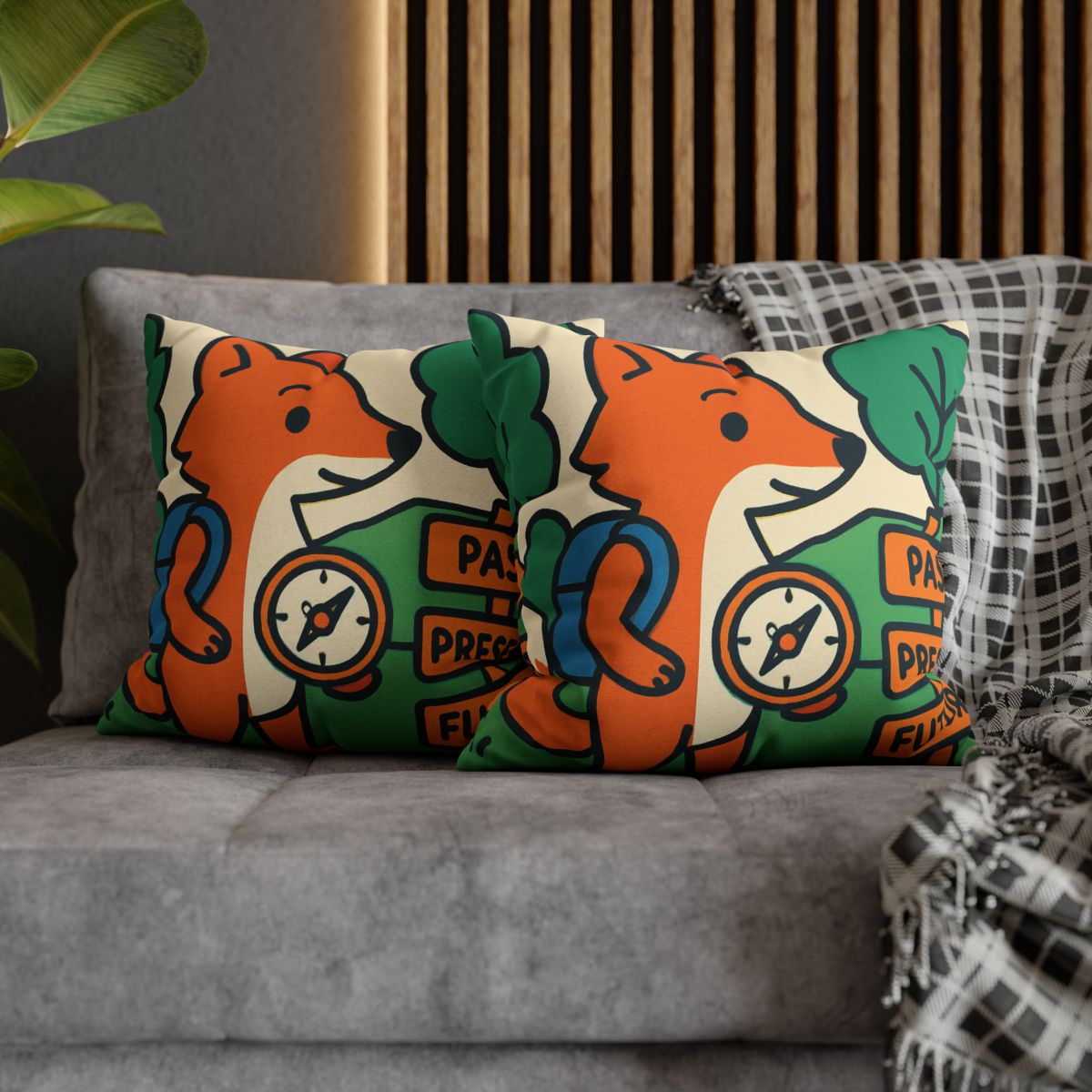 Time Traveling Forest Fox trendy patterned pillow cases