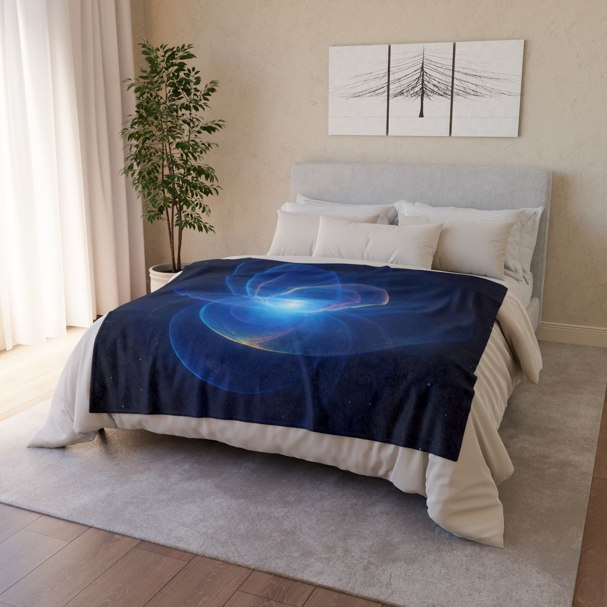 Chromatic Lensing Bloom soft fleece blankets